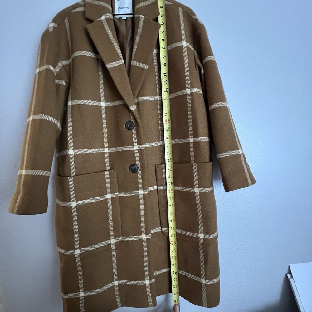 Madewell Windowpane Elmcourt Coat Size M Brown - Picture 4 of 8